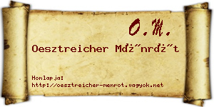 Oesztreicher Ménrót névjegykártya